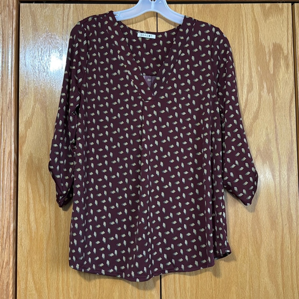 Maroon Patterned Blouse